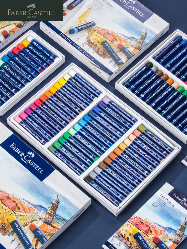 新款特价 德国辉柏嘉24色马卡龙油画棒 软性油画棒油性炫彩蜡笔水溶性美术学生用敦煌36色专业级重彩油画棒