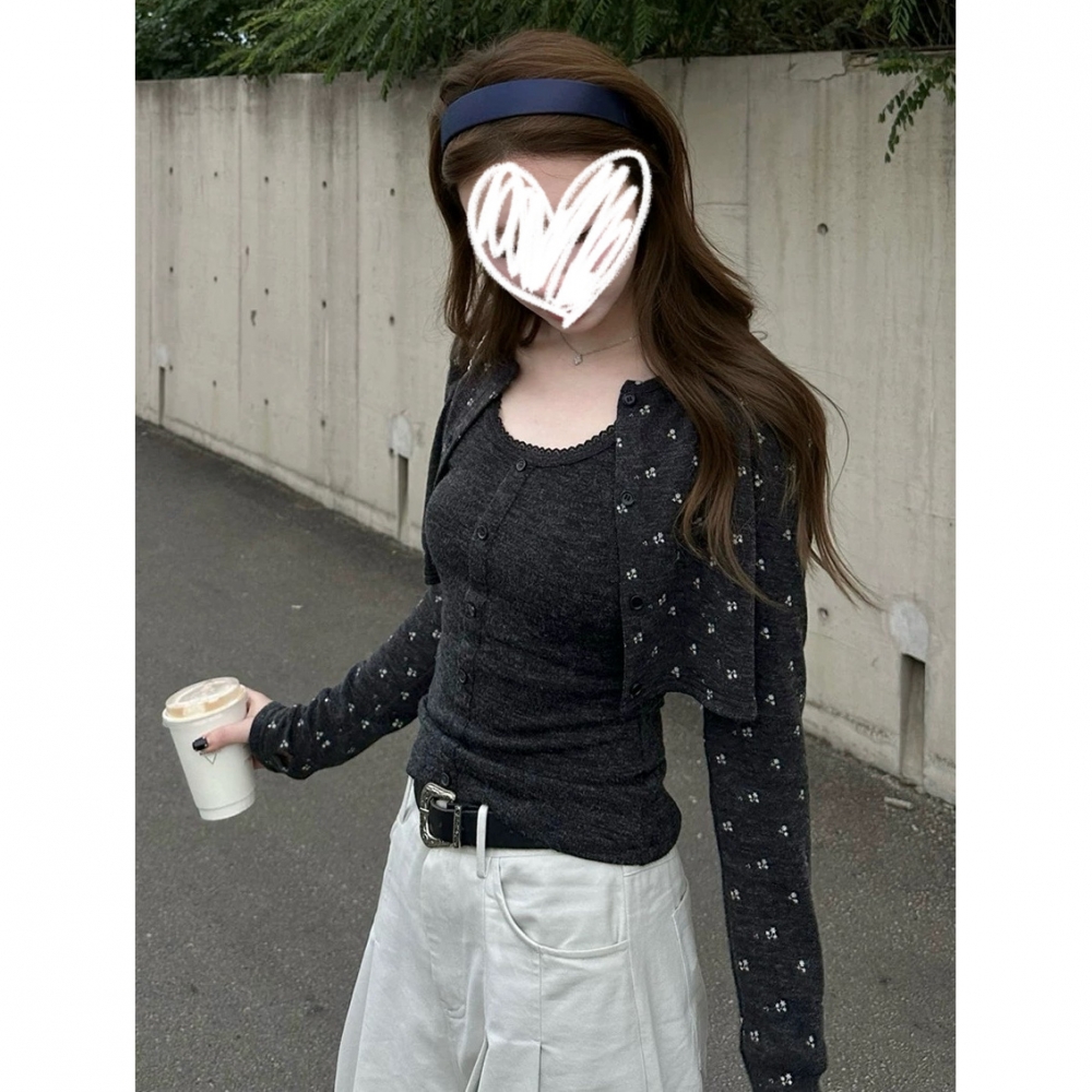 内搭背心吊带两件套短款外套