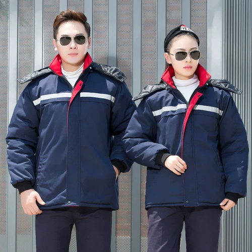 Мужской зимний утепленный пуховик для работы, износостойкая куртка, рабочая одежда