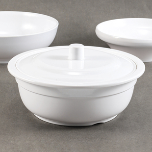 凯柏雅密胺汤碗商用酒店餐具仿瓷汤盆塑料装饭大碗带盖大汤碗面碗