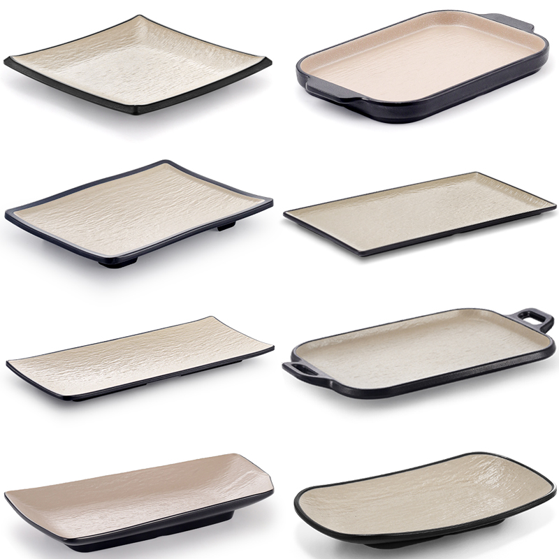 凯柏雅日式密胺长方形盘平盘商用