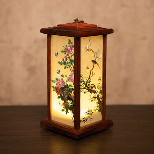 苏绣摆件中式家居装饰灯手工双面绣四角宫灯摆台国风刺绣工艺礼品