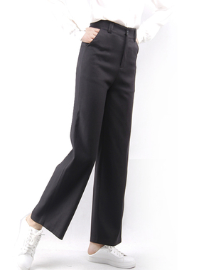 素秋 春秋新款高腰阔腿裤 女 西装直筒裤欧美显瘦宽腿长裤S17023