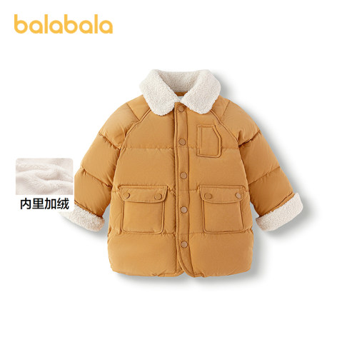 巴拉巴拉棉服男童加绒工装外套冬
