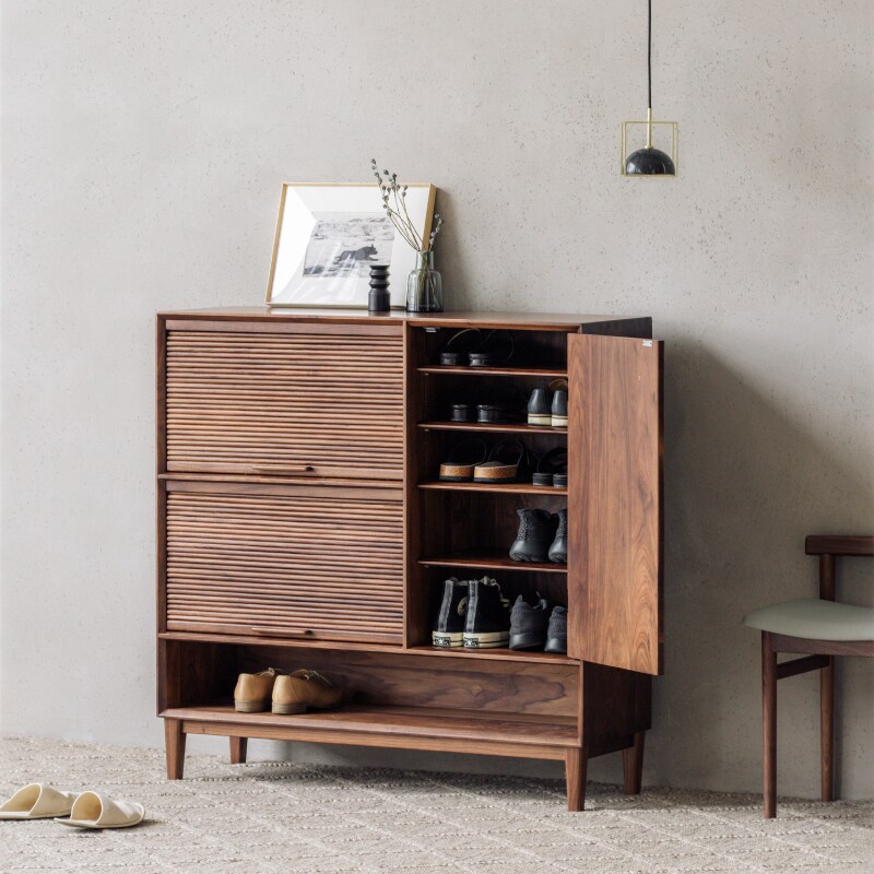 满山鞋柜 致家家居 |实木入户玄关鞋柜纯实木家用门口鞋架带柜门