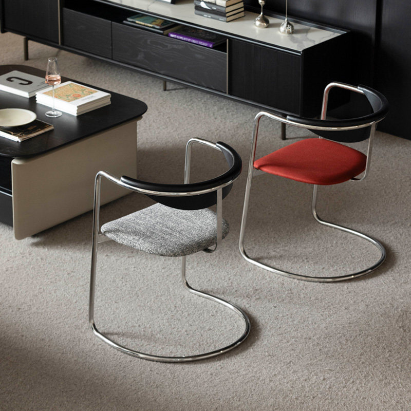 多立克椅 致家家居 |圆弧形不锈钢实木艺术感椅子复古靠背椅家用,住宅家具,餐椅,淘宝优惠券,粉丝福利购,淘宝优惠卷