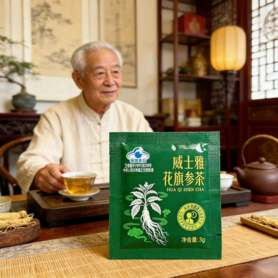 威士雅花旗参茶3g*20袋/盒颗粒皂苷官方正品保健品独立装熬夜盒装