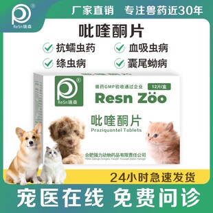 吡喹酮驱虫药兽用血吸虫绦虫襄尾蚴虫病幼虫猫咪犬狗用猪羊鸡兽药