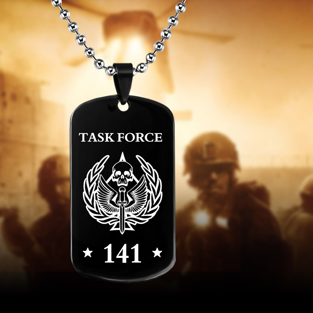 钛钢黑色闪电军牌配链男性饰品