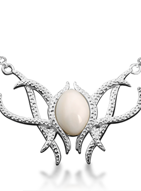 麋鹿森系女士魔戒一路有你银吊坠