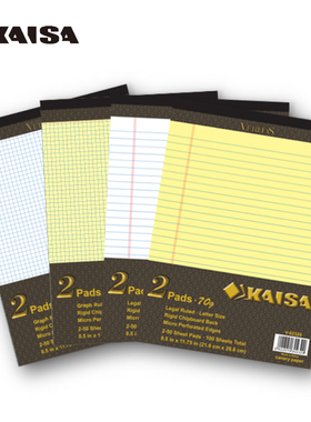 凯萨KAISA A5美式加厚拍纸本Veritas维塔斯办公会议易撕线课堂草稿笔记黄色横线A4美剧ins风律政横线上翻拍纸