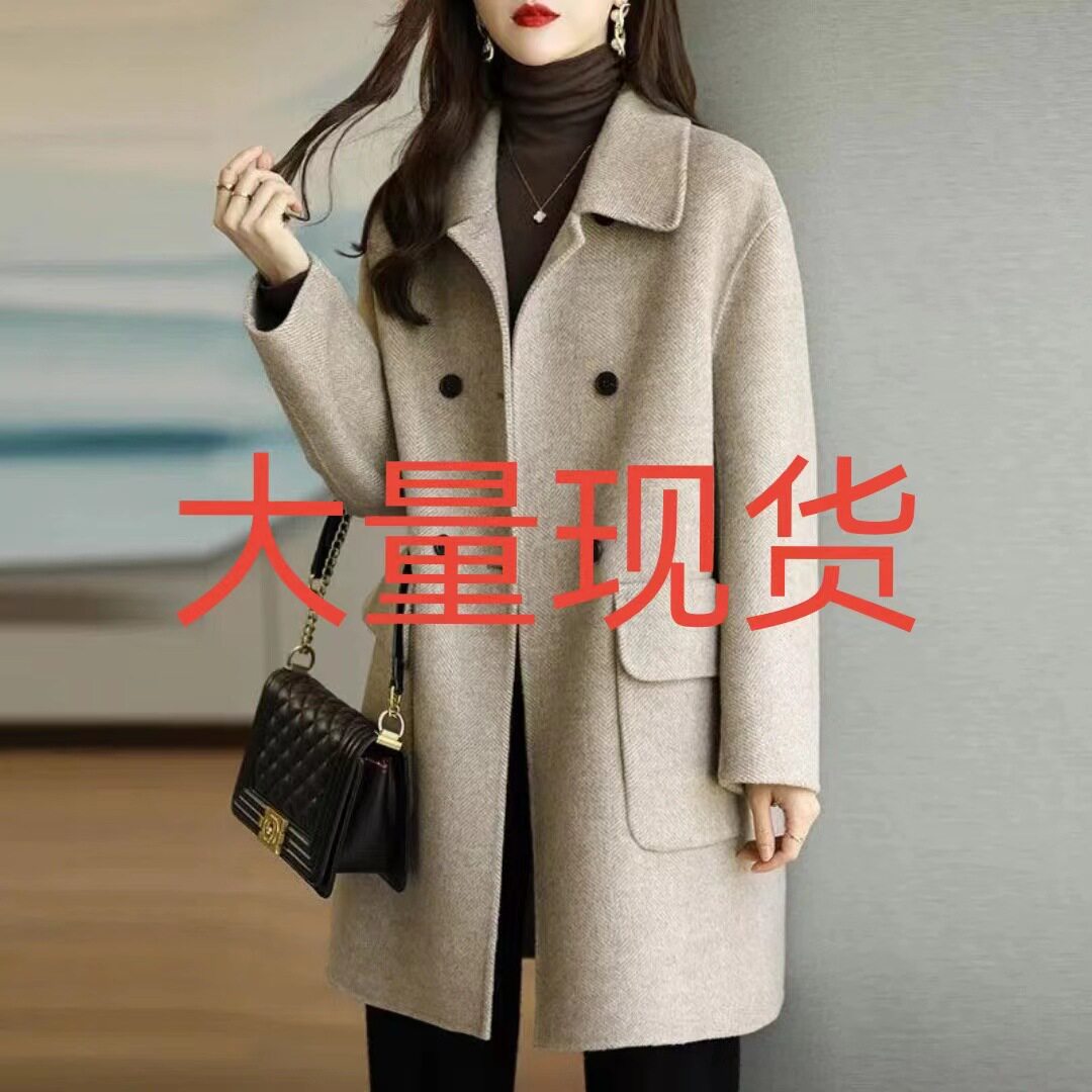 毛呢外套女2026秋冬新款咖色加厚韩版修身显瘦中长款呢子大衣