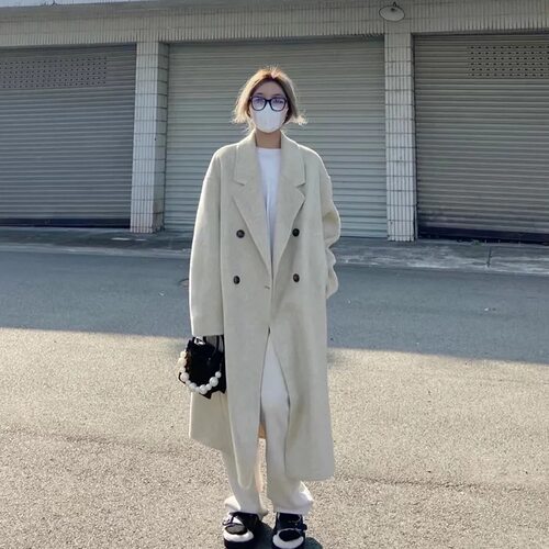 高级感毛呢外套女2026秋冬新款韩系爆款小个子赫本风加厚呢子大衣