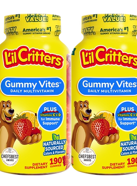 丽贵lilcritters小熊软糖儿童复合维生素c锌挑食营养均衡