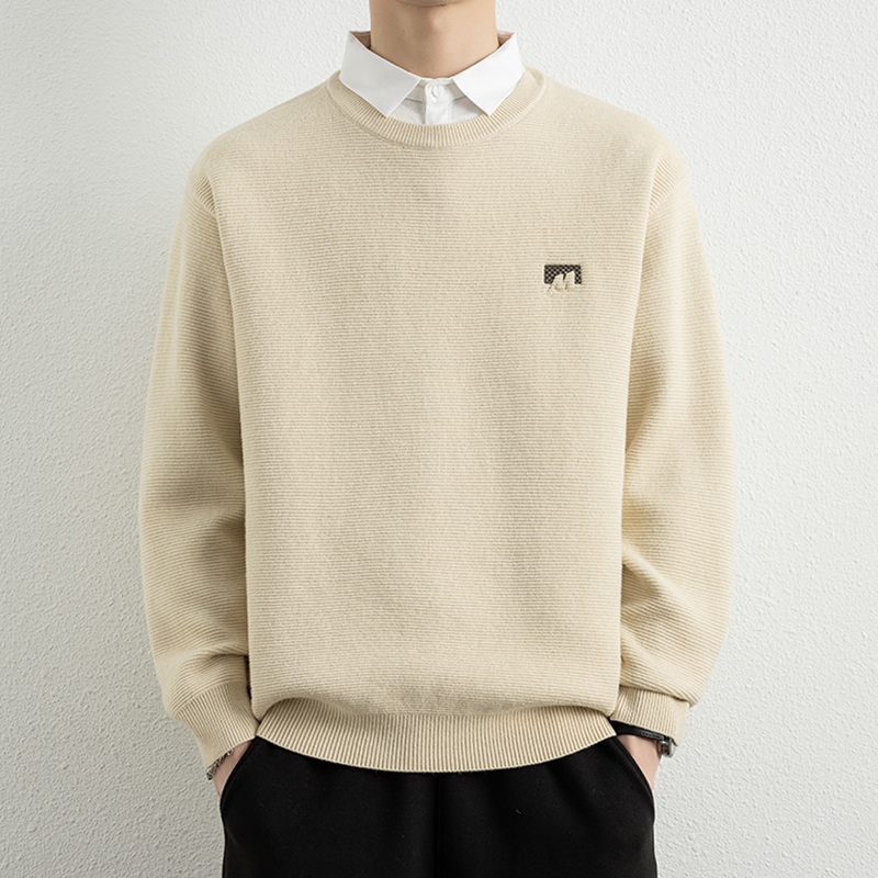 侨迪蒙拉高品质男士假两件针织衫加厚保暖秋冬季潮牌衬衫领毛衣