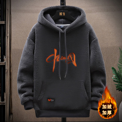 加绒加厚侨迪蒙拉潮颗粒绒套头