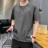 夏季 潮流男装 男士 2025新款 宽松t恤时尚 帅气百搭修身 纯棉短袖