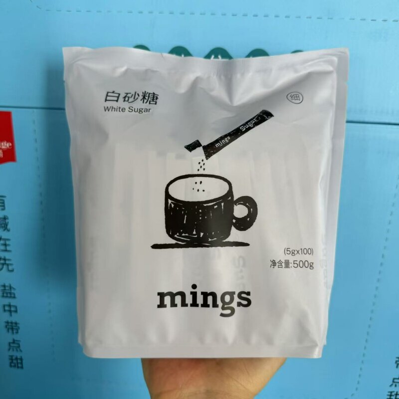 Mings铭氏白砂糖500g奶茶咖啡伴侣糖包调味优级白砂糖独立小包装
