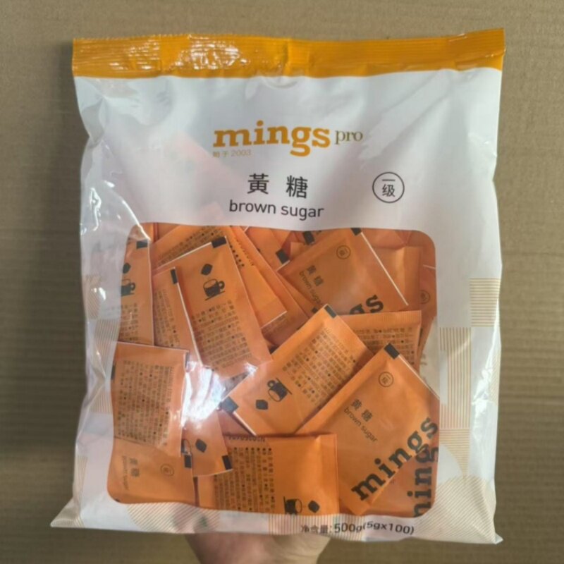 Mings铭氏黄糖500g咖啡伴侣奶茶饮品甜点赤砂糖包袋装独立小包装