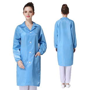 防静电服防静电大褂+帽子男女防护服洁净无尘服实验工作服防尘服