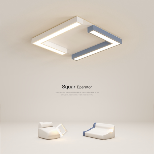 简约现代风格，极简方形设计，拼色色彩搭配