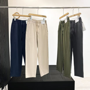 2026春秋季 休闲裤 新纯色款 直筒裤 松紧腰棉质舒适九分裤 日单男装