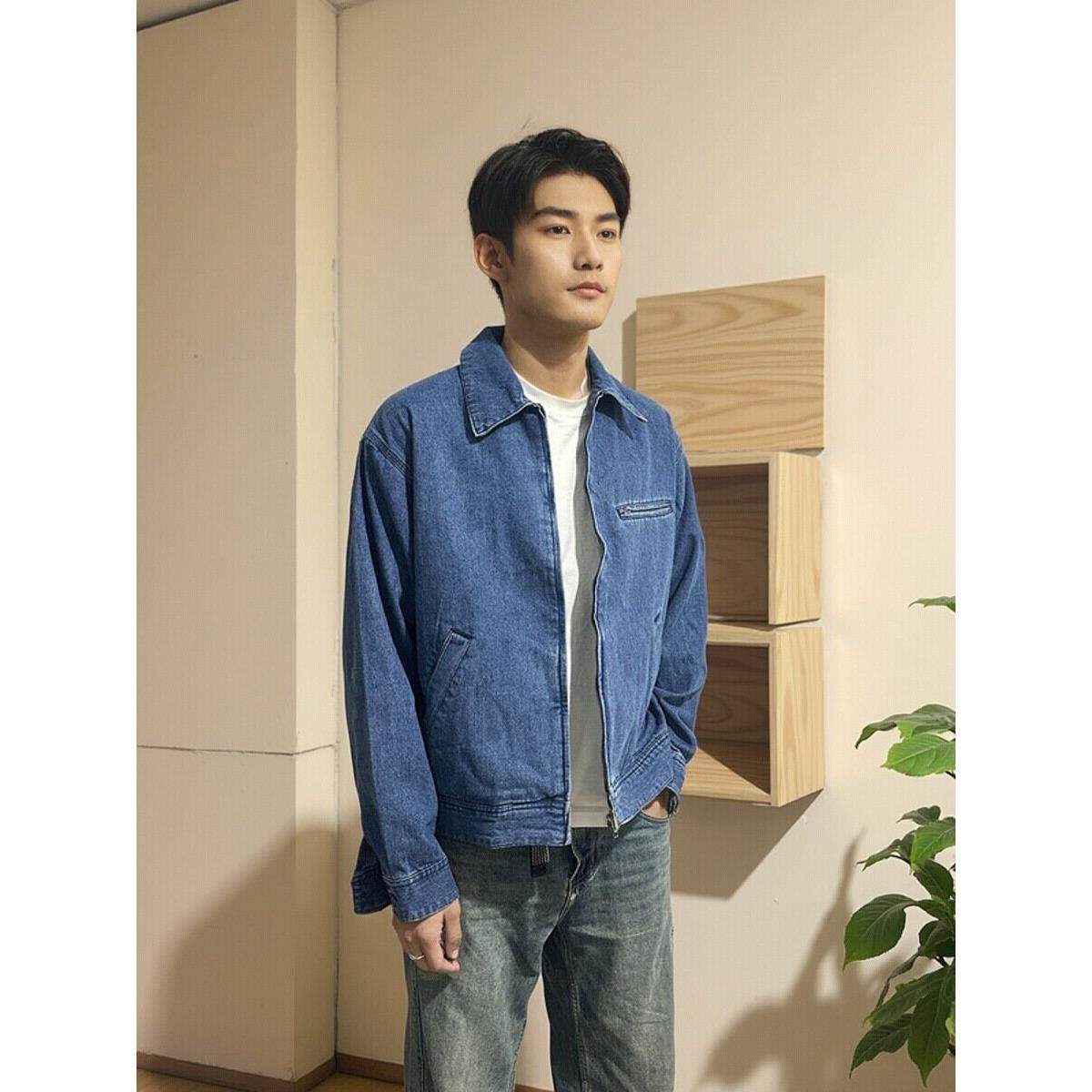 男春款拉链牛仔夹克休闲