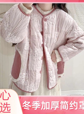 特别洋气好看的罩衣新款小个子短款女士冬款棉服加绒加棉保暖外套