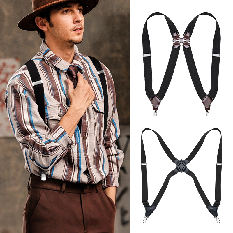 帅气潮男个性侧夹西裤枪套式背带