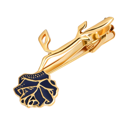 金色玫瑰花新郎西装领夹礼盒装