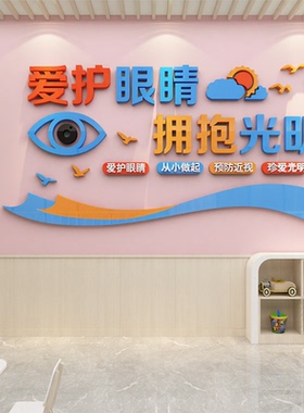 眼镜店墙面装饰画背景形象视力验光室挂画宣传广告海报眼科中心贴