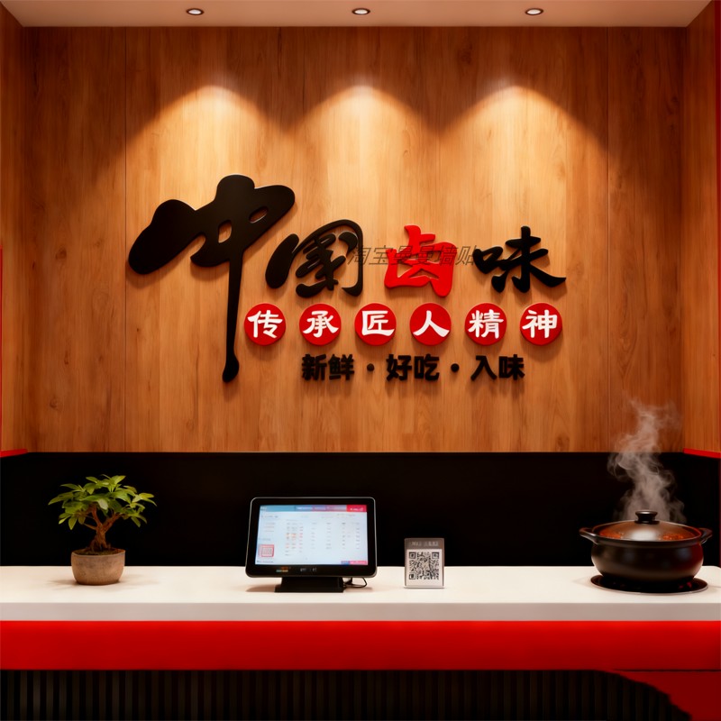 熟食卤肉卤味卤菜饭店玻璃墙面装饰小吃餐馆广告墙贴纸鸭货脖凉菜