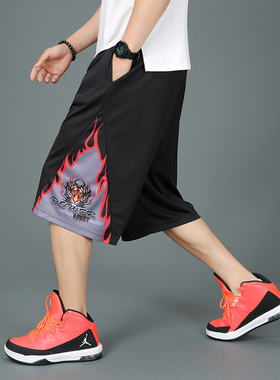 7XL特大码男士运动短裤宽松篮球裤沙滩七分裤加肥加大肥佬中裤574