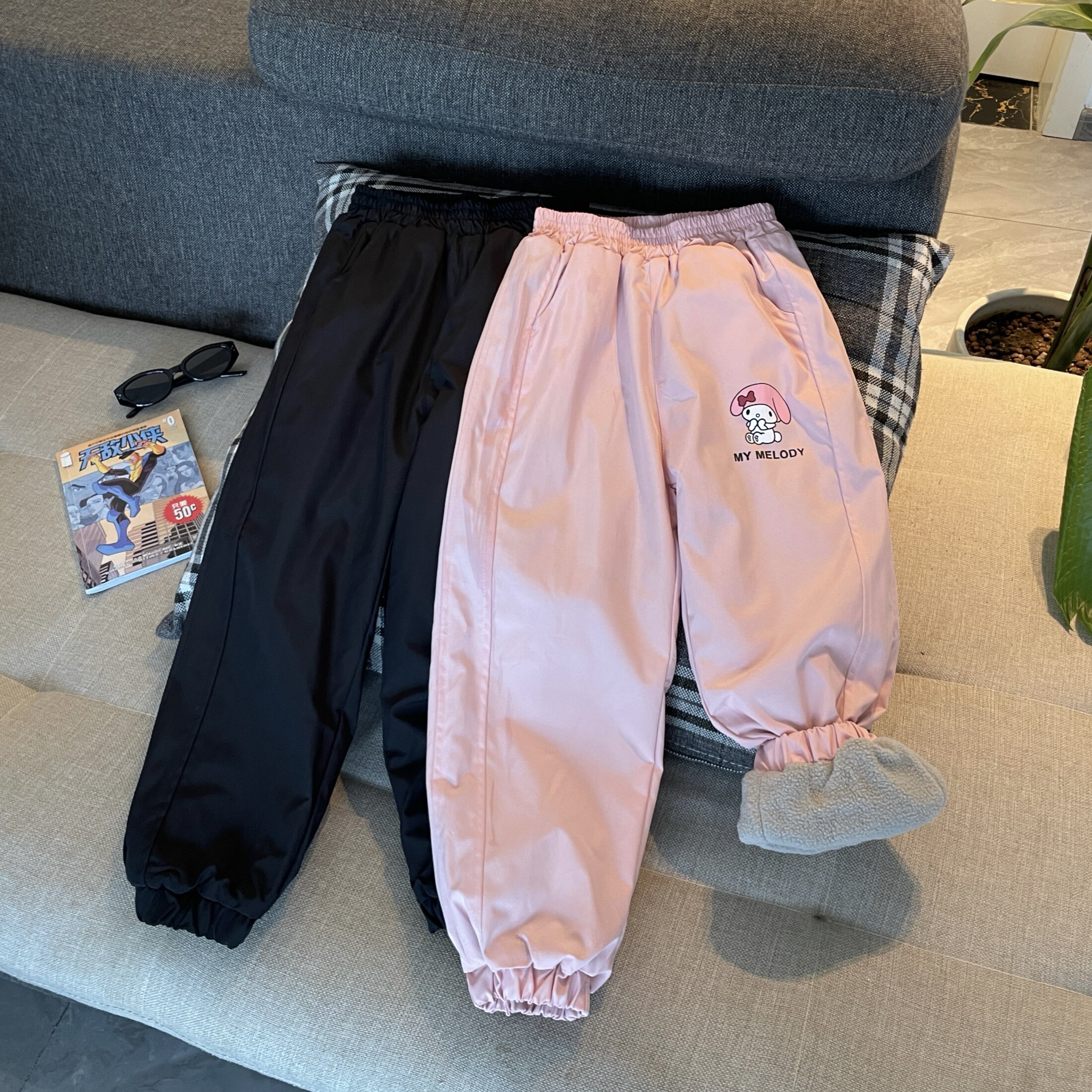 可爱女童冲锋裤加绒运动保暖裤中大童软壳加厚休闲裤秋冬裤子男宝图片