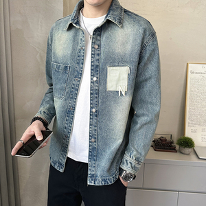 水洗牛仔夹克外套男2025新款秋季复古休闲男装上衣A313-3307-P115图片