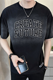 2023新款夏季短袖T恤男渐变潮牌刺绣纯体恤A313-7828-P58，男装T恤，电商A313