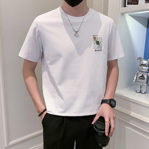 2023新款夏季短袖T恤男潮牌印花圆领半袖体恤  A313-5822-P48图片