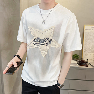 2023新款夏季短袖T恤男潮牌印花卡通男装半袖A313-7828-P48控价69图片