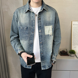 水洗牛仔夹克外套男2025新款秋季复古休闲男装上衣A313-3307-P115，男装夹克，电商A313