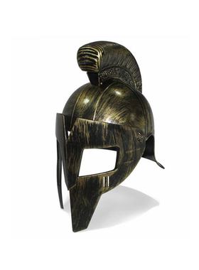 古罗马帽三叉面罩带刀片冠发勇士塑料头盔古装影视拍摄演出道具