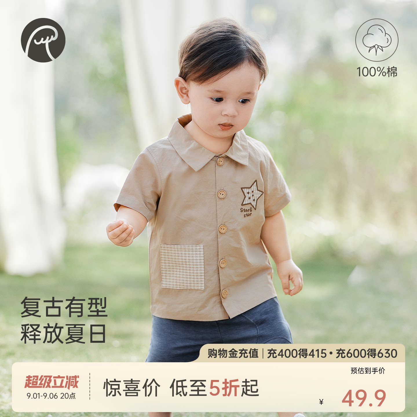 男宝宝短袖衬衫T恤夏季薄款图片