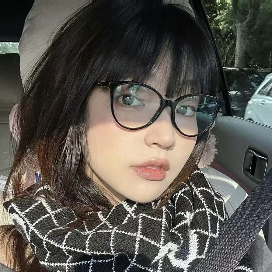 小香眼镜框女近视眼镜架男防蓝光变色镜大脸显瘦黑框素颜镜CH3413