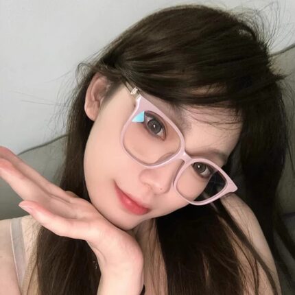 小香眼镜框女近视眼镜架男防蓝光变色镜大脸显瘦粉色素颜镜CH3461