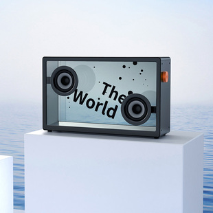 MORRORART音箱M1悬浮歌词字幕无线蓝牙桌面透明可视化家用音响箱