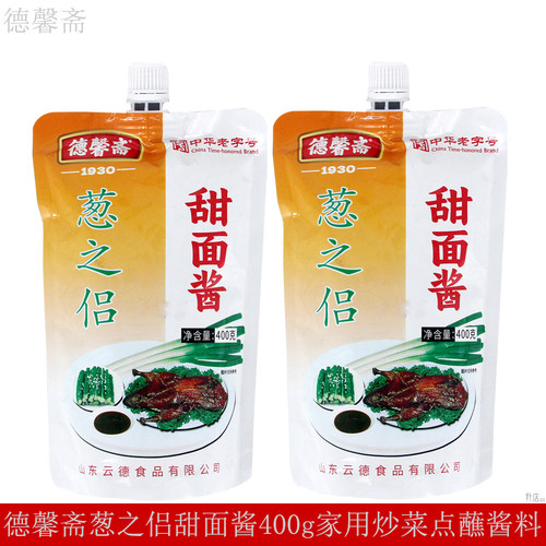 德馨斋葱之侣甜面酱400g蘸食炸酱面调馅烤鸭酱焖鱼酱骨头调味酱