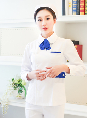 韩式修身护士服分体女医生护工诊所白大衣药店美容院白大褂工作服
