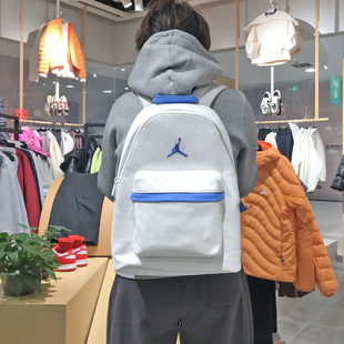 100 耐克JORDAN休闲AJ满印老花PU电脑双肩背包学生书包男女HV1621