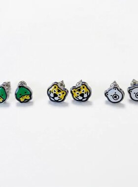 26SS NIGO店铺限定 ANIMAL  EARRINGS北极熊老虎鸭子耳钉男女