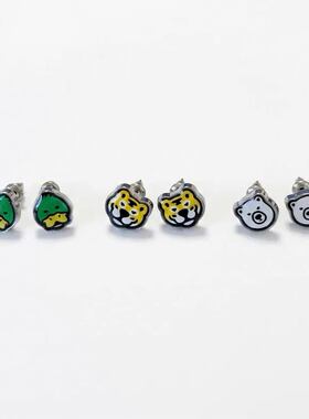26SS NIGO店铺限定 ANIMAL  EARRINGS北极熊老虎鸭子耳钉男女