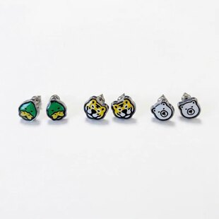26SS NIGO店铺限定 ANIMAL EARRINGS北极熊老虎鸭子耳钉男女